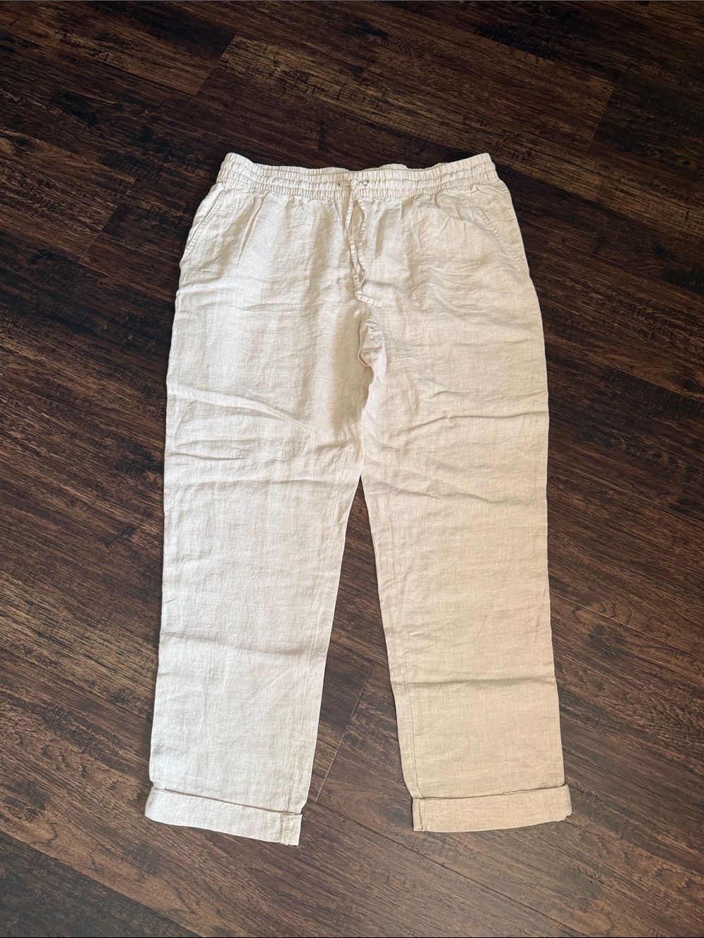 H&M Straight-Leg linen blend Pants - Light Beige NWOT